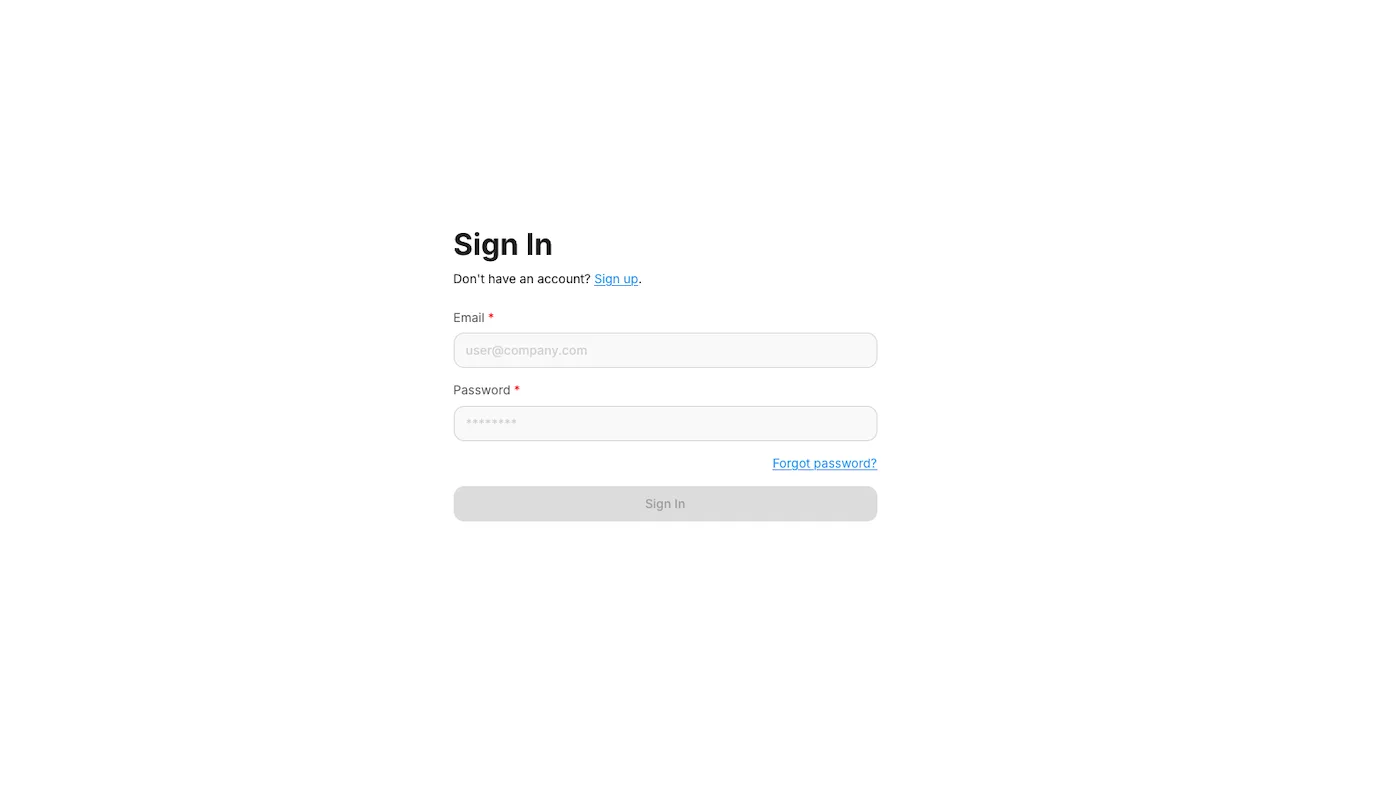 Chronos by Intelligex sign-in page on a fresh install