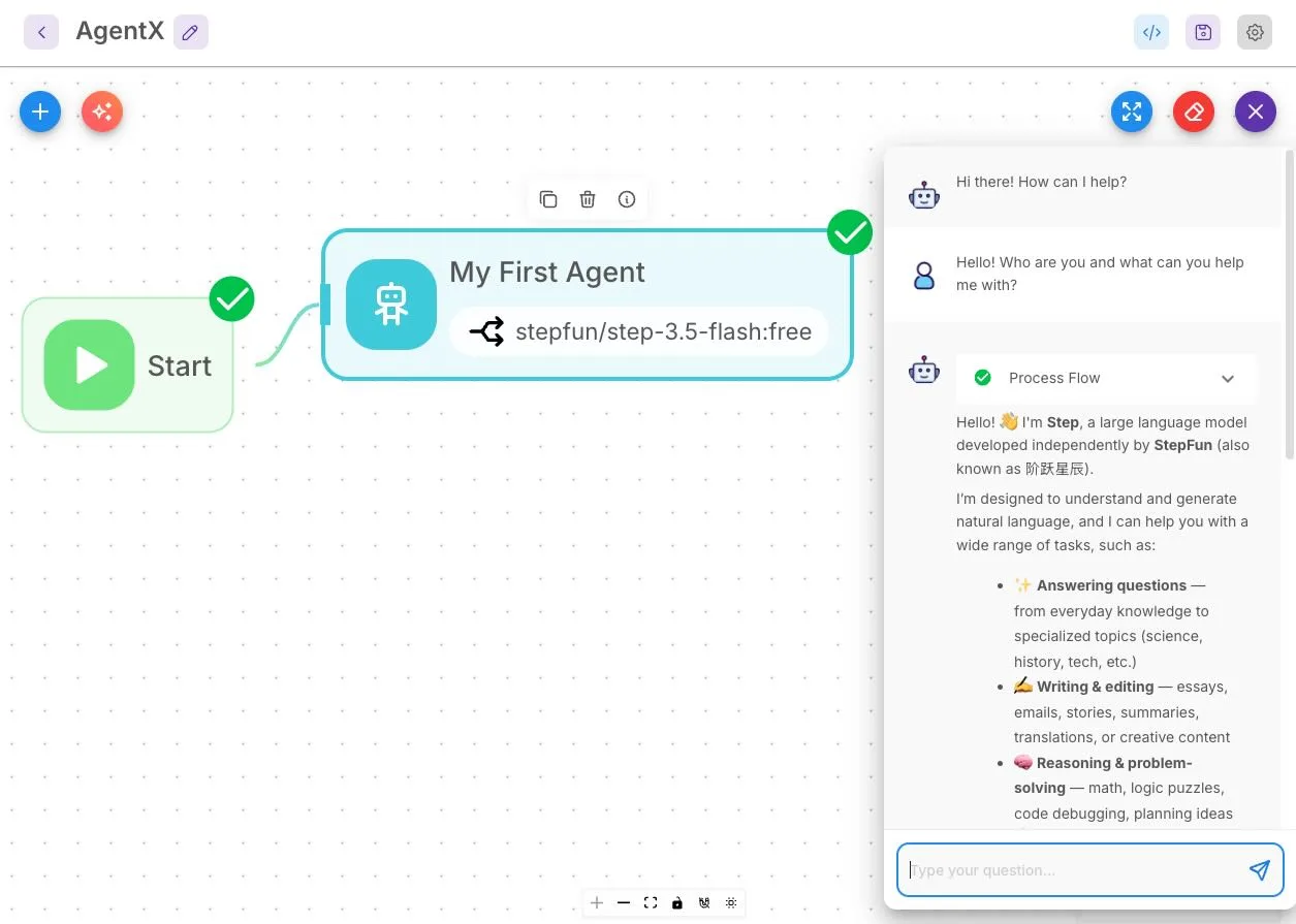 Chronos chat widget conversation with the canvas agent